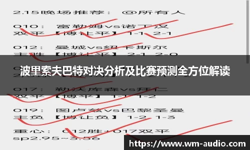 波里索夫巴特对决分析及比赛预测全方位解读